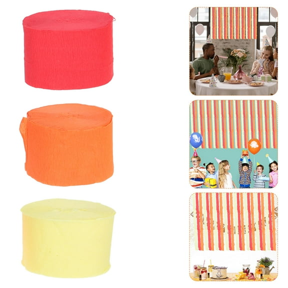 WHAMVOX Orange Crepe Paper Rolls for Decoration Easy to Fold Tie Hang and Paint 12 Rolls