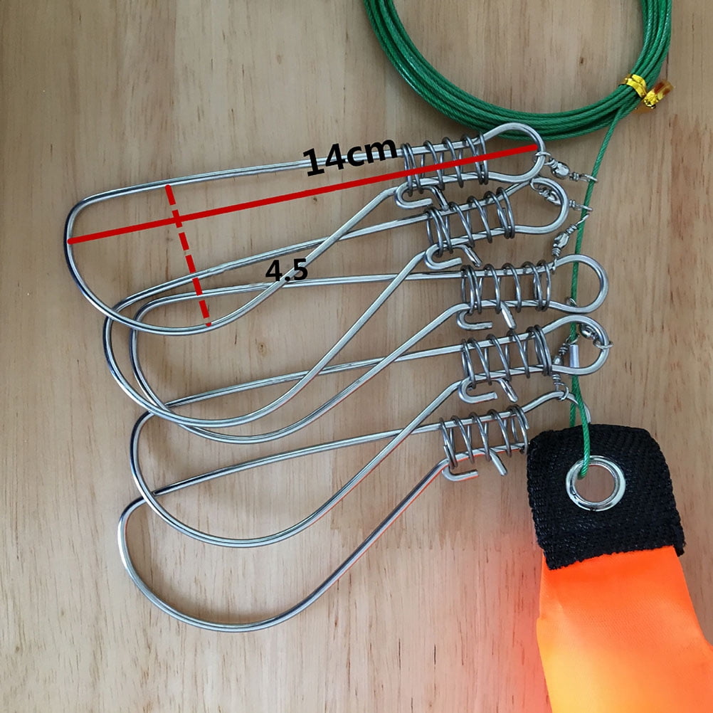WHAMVOX Orange Fishing Lock Buckle Stainless Steel with 5 Snap Ropes ...
