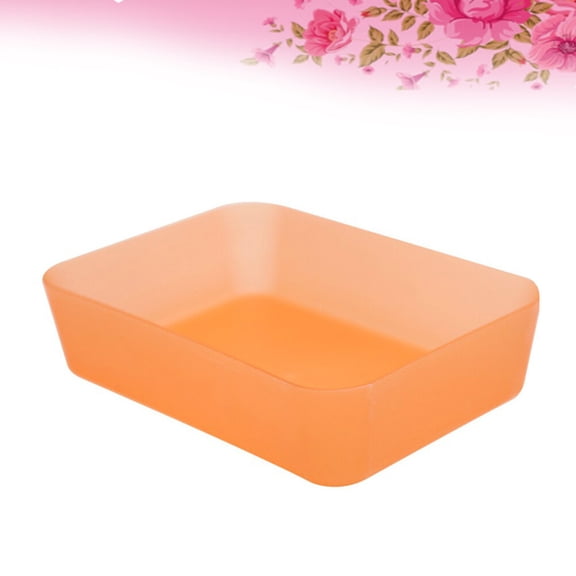 ROMANSENTIAL Plastic Drawer Organizer Box Orange PP Material for Home Office Storage and Debris Classification