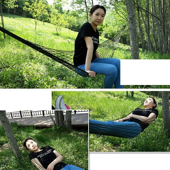 WHAMVOX Outdoor Hammock Camping Patio Backyard with Net Travel Green