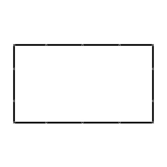WHAMVOX Outdoor Movie Screen 221x125x2.5cm Portable Projector Screen for Backyard, Office, Home Theater, White