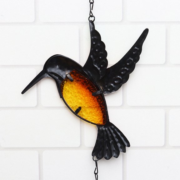 WHAMVOX Outdoor Wind Chine Wrought Iron Wind Chime 39*17cm Red