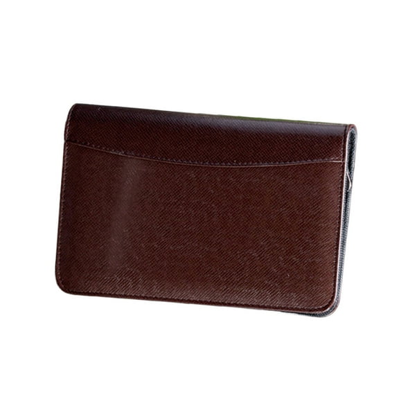 WHAMVOX PU Leather Cover A5 Zipper Notebook Loose-Leaf Business Notepad With Calculator (Coffee)