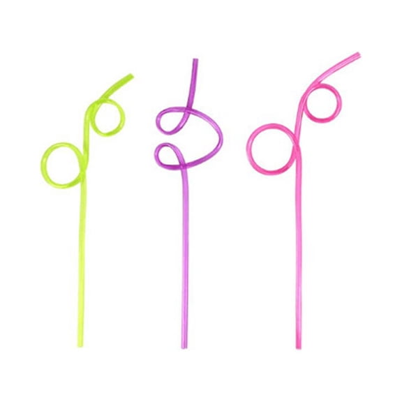 ROMANSENTIAL Wacky Straws PVC Material 10Pcs 9.1 x 0.2 x 0.2In Fun Reusable For Kids And Party
