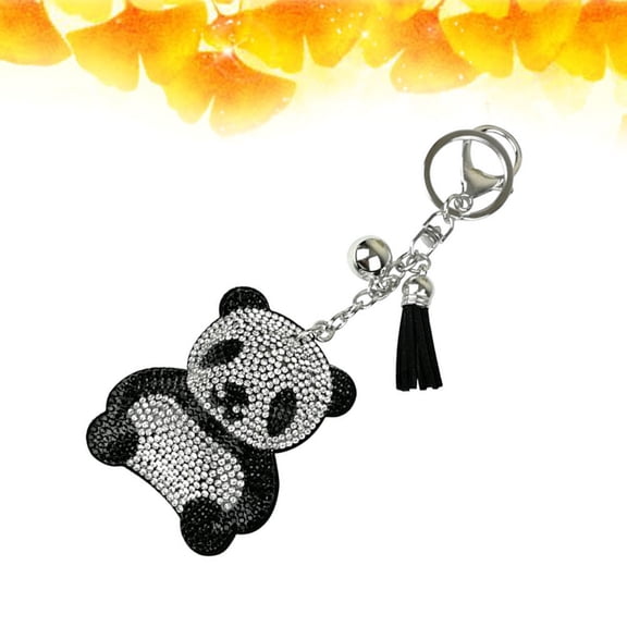 WHAMVOX Panda Keychain Metal Keyring Fashion Charm Bag Pendant Key Holder Accessory in Black