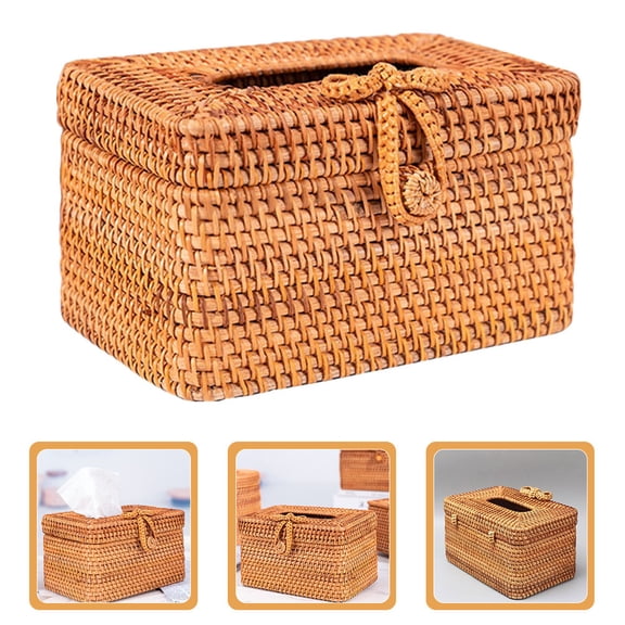 LITINKIMI 1Pack Tabletop Tissue Dispenser Square Khaki Wood for Home