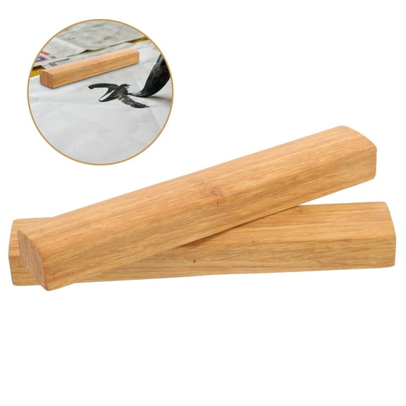 WHAMVOX Paper Weights 2Pcs Wood for Calligraphy Practice and Stationery Accessory Assorted Color