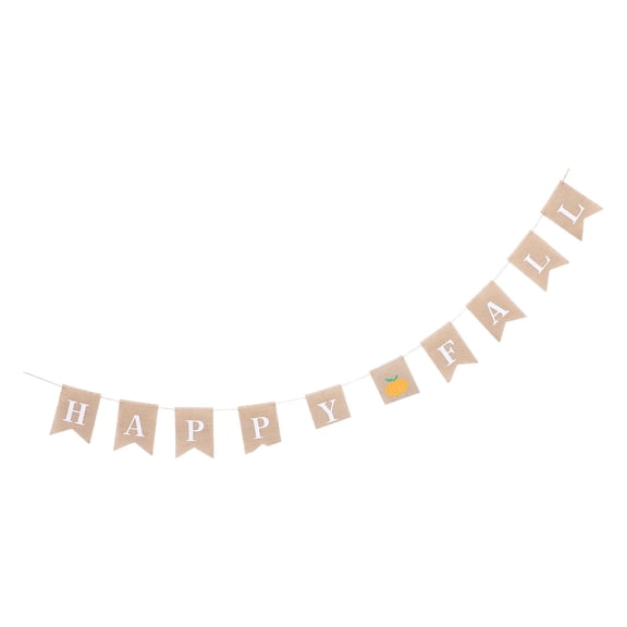 WHAMVOX Party Decorations Pumpkin Swallowtail Linen Flag Banner for Fall Seasonal Decor