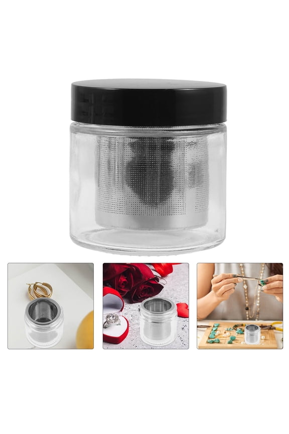 Transparent Jewelry Cleaning Cup for Earrings Pendant Handheld Shaking Spot Cleaner