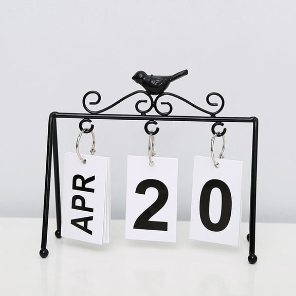 ROMANSENTIAL Metal Perpetual Calendar Frame with Iron and Paper Material for Desktop and Office Decoration