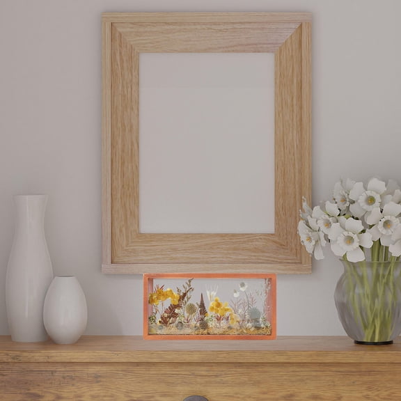 KHBUAB Brown Wooden Photo Frame Unique Design, Picture Frame for Home Decor, 1 Piece