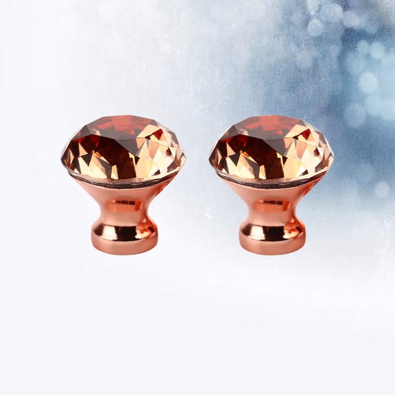 WHAMVOX Pink Alloy Glass Knobs for Home Use Durable Drawer Knob Cabinet Handle with Screws 2 Pieces