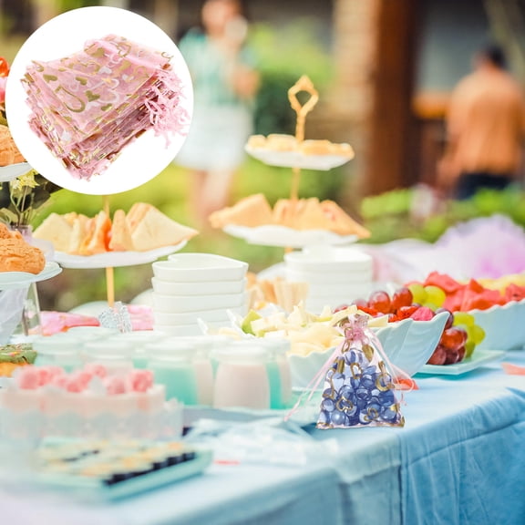 WHAMVOX Pink Cloth Candy Bag for Storage Use Perfect for Gifts Snacks and Surprises 100pcs