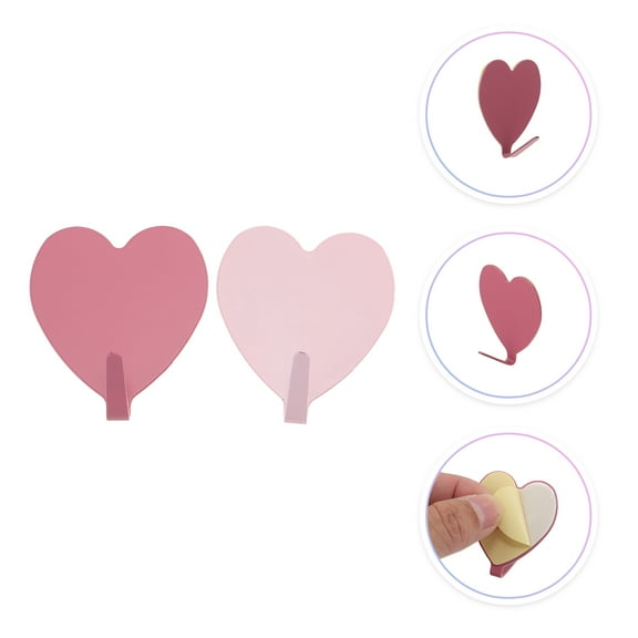 PENIKOKO Metal Hooks Heart Shaped Stainless Steel Bathroom Accessories 10Pcs 1.9X1.6X0.9In