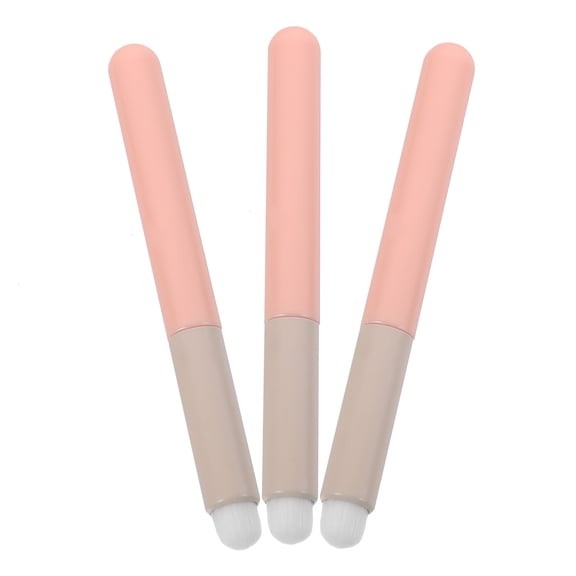 WHAMVOX Pink Lip Brush Applicators with Artificial Fiber Bristles for Women Ergonomic Design Practical for Various Cosmetics 3pcs