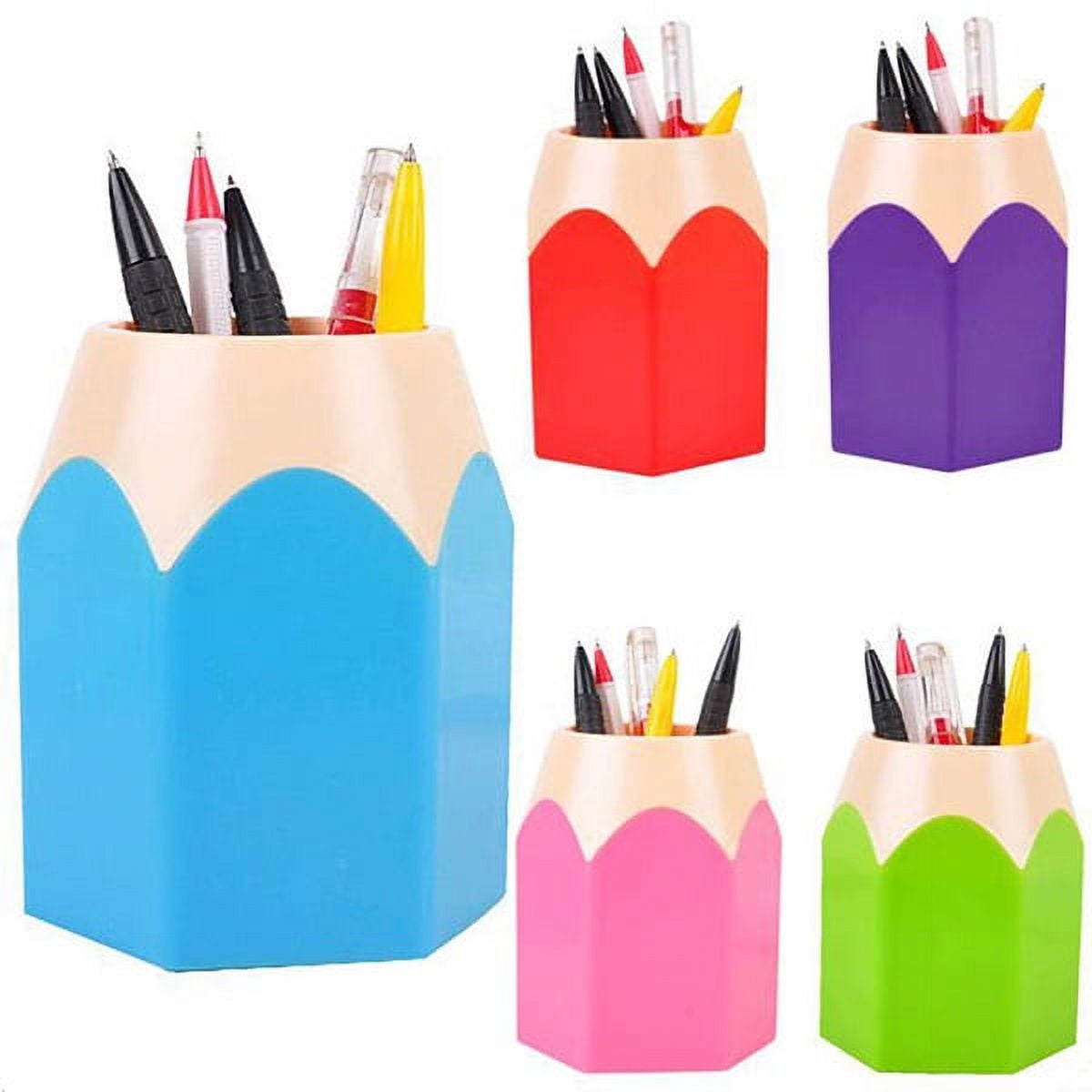 WHAMVOX Pink Plastic Pencil Container for Pen Holding Lightweight and ...