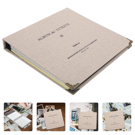 WHAMVOX Plane Tickets Commemorative Booklet Clear Album Digital Card Loose-leaf Display Travel Grey
