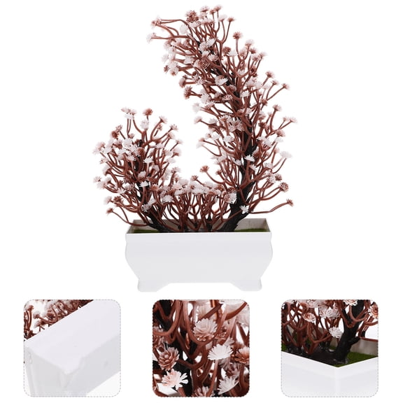 WHAMVOX  Plants Outdoor Bonsai Tree Artificial Simulated Potted Ornament