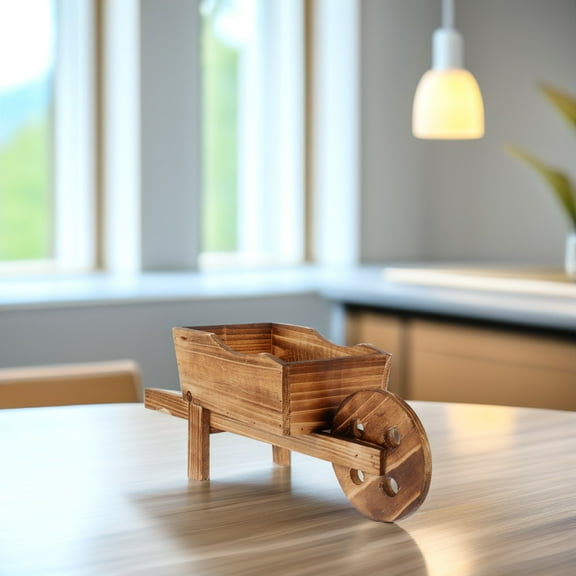 SEWCHICS Home Office Wooden Flowerpot Light Brown 1Pcs For Interior Decoration