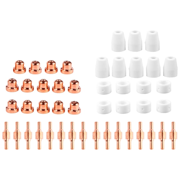 WHAMVOX Plasma Cutter Consumable with Copper Material for Machine Assorted Color Ideal for Nozzle Replacement 46pcs 40A