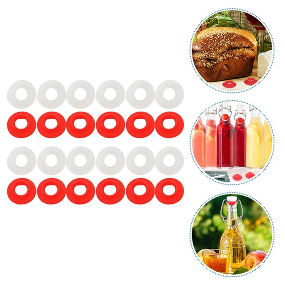 WHAMVOX Plastic Bottle Gasket for Swing Top Bottles Assorted Color Reliable and Safe to Use with Nice Sealing Effect 12pcs