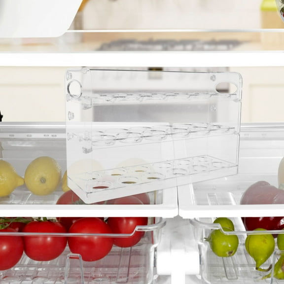WHAMVOX  Plastic Egg Storage Tray Fridge Shelf Holder Travel Transparent