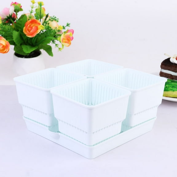 WHAMVOX Plastic Flower Pot Tray Combination Nursery Plant Succulent Planters White