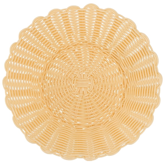 HOOWIFFY Fruit Storage Basket Imitation Rattan Weaving Khaki 1PC 8.7x8.7x3.1in