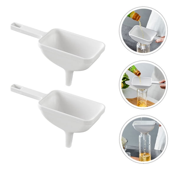 WHAMVOX Travel-Friendly White Funnels Set of 2, 8 x 3.7 Inches, Portable and for Easy Liquid Transfer