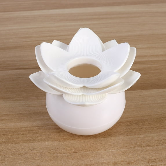WHAMVOX Plastic Lotus Cotton Swab Box Cotton Bud Organizer Toothpicks Holder (White)