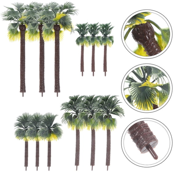 WHAMVOX Plastic Model Tree for Decoration Adds Greenery to House Desk Living Room Multi Color 12pcs