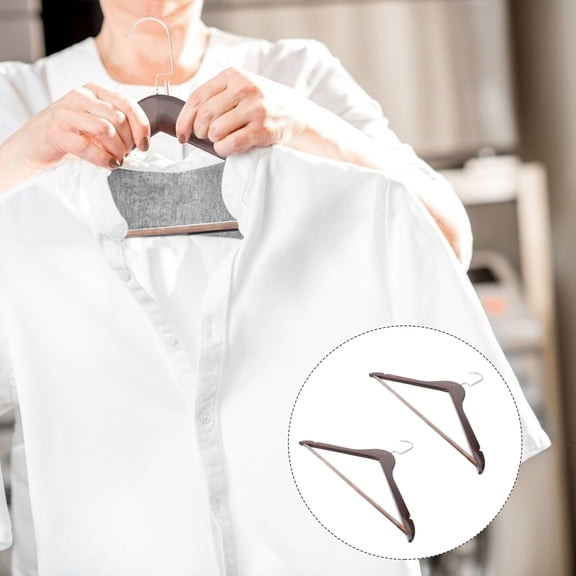 WHAMVOX Set of Brown Plastic Non- Clothes Hangers with Hooks for Laundry and Garment Organization