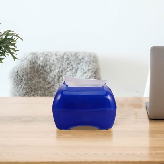 KHBUAB Blue Plastic Tissue Storage Box for Kitchen and Bedroom