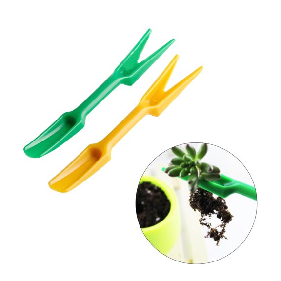 ROMANSENTIAL 2Pcs Garden Transplant Tools Plastic Shovels for Flower Vegetable Seed Transplanting