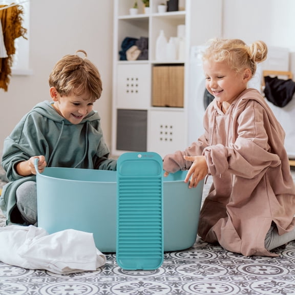 WHAMVOX Plastics Wash Board Hand Washing Clothes Washboard Portable Laundry Scrub Board With Soap Holder Washing Clothes Tool For Home School Dormitory