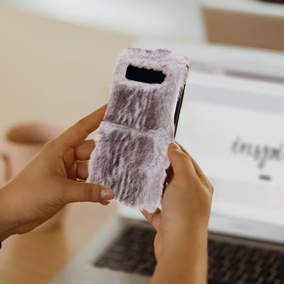 WHAMVOX Plush Warm Phone Pouch Soft Fine Velvet Simple Stylish And Elegant Full Protection Fluffy Phone Case Cell Phone Accessory