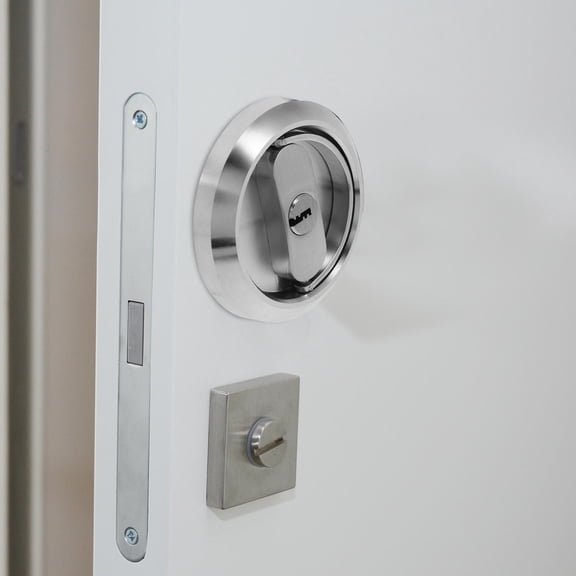 WHAMVOX Pocket Door Lock Passage Door Handle Lock Bed Bath Handles Latch Privacy Pocket Door Latch Gate Lock For Bed Room Bathroom Kitchen Laundry Room