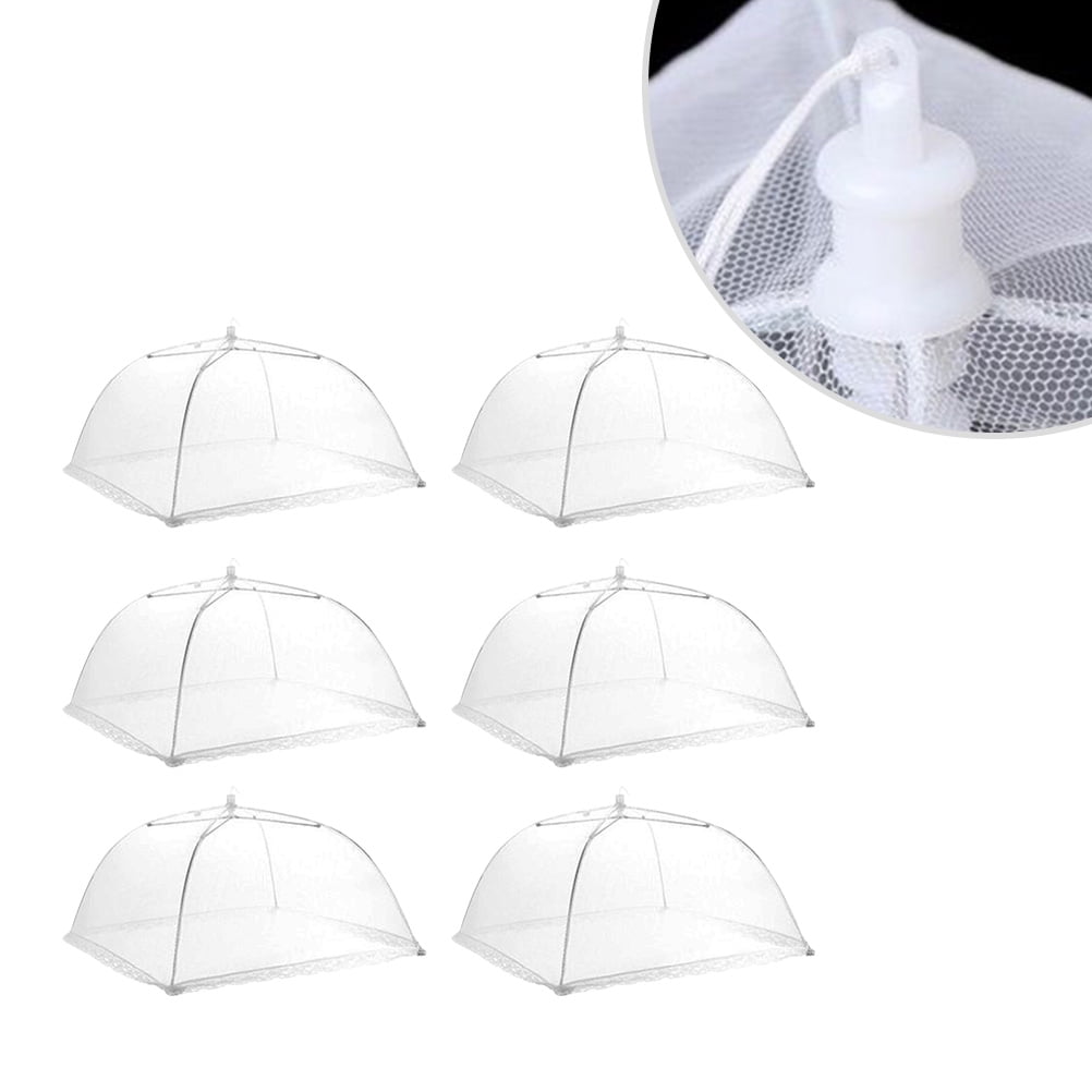 Set Di 4 Coperture Per Alimenti A Rete Pop-Up - Rosa, Quadrate 30x30x25 Cm - Proteggi Cibo Da Insetti E Polvere Per Picnic, Giardino E Barbecue - 5