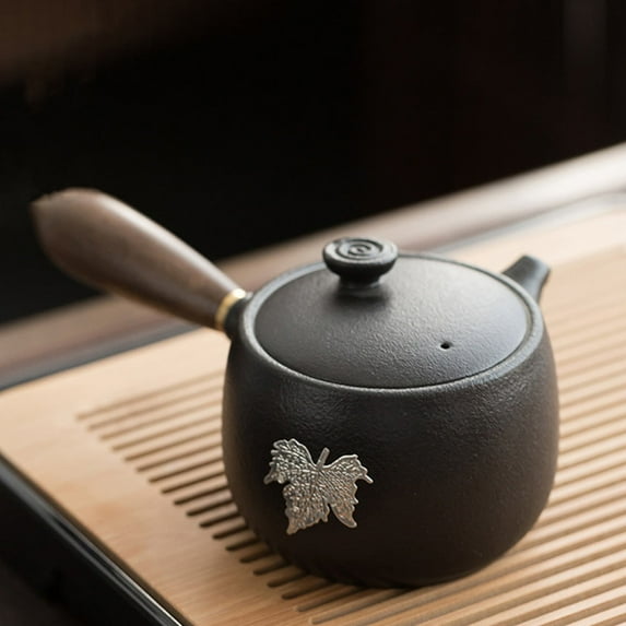 WHAMVOX 黑陶茶壶 Porcelain Teapot with Infuser Black Kettle Miss Travel