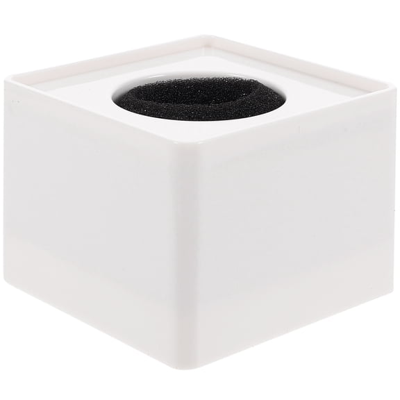 WHAMVOX Portable ABS Injection Molding Square Cube Shaped Interview Mic Microphone Logo Flag Station Logo (White)