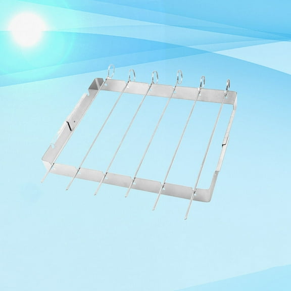 WHAMVOX Portable BBQ Grill Made of Stainless Steel for Camping with 6 Skewers and Rustproof Design 12.5x7.5x4.5 Inches