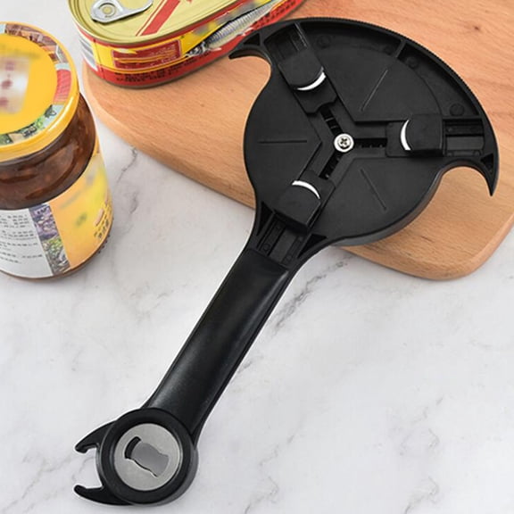 Luxshiny 1Pc Portable Can Opener Black Manual Beer Bottle Opener Easy to Use Kitchen Tool