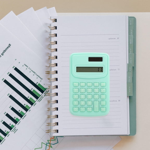 WHAMVOX  Portable Electronic Calculator Desk Solar Power Office Green