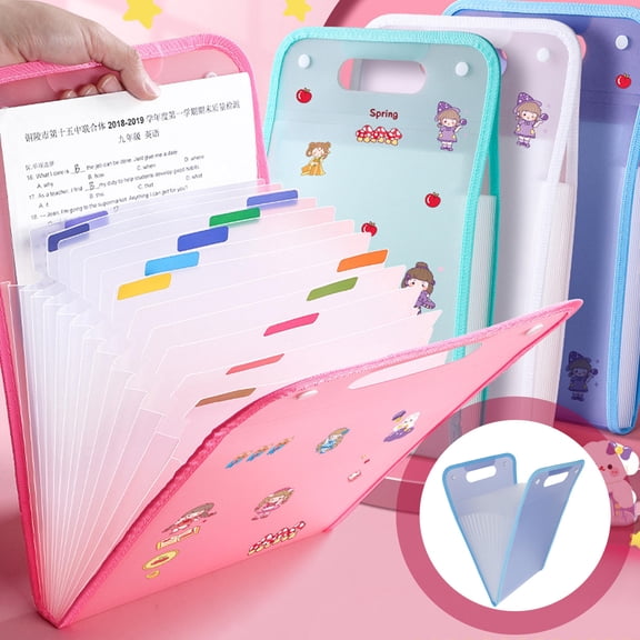 WHAMVOX Portable Expanding File Folder Bag, Lightweight Office Document Organizer Box for Home and Work