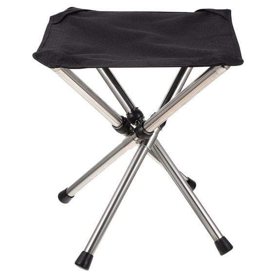 WHAMVOX Portable Fishing Chair Foldable Camping Stool Telescopic Folding Travel Black