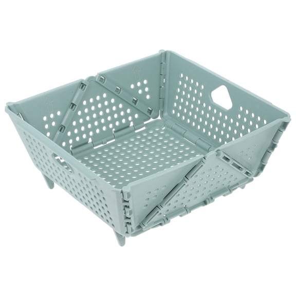 WHAMVOX Portable Fruit Basket Foldable Food Strainer Collapsible Kitchen Travel Olive Green