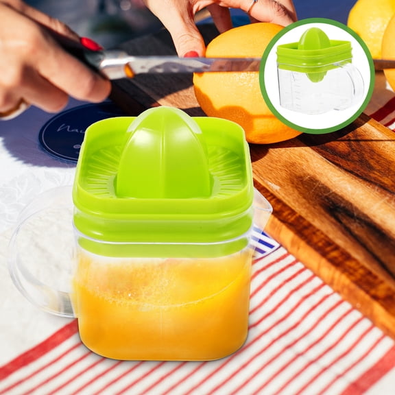 WHAMVOX Portable Fruit Squeezer Manual Lemon Juicer with 2 Swivel Heads for Home Use Lightweight PP Material Light Green