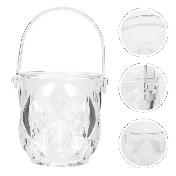 Luxshiny Bucket Plastic Ice Bin With Handle 1Set 13.7x5.1in