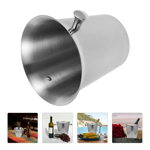 WHAMVOX  Portable Ice Cube Bucket Wine Chiller for Parties Stainless Steel Spit Barrel