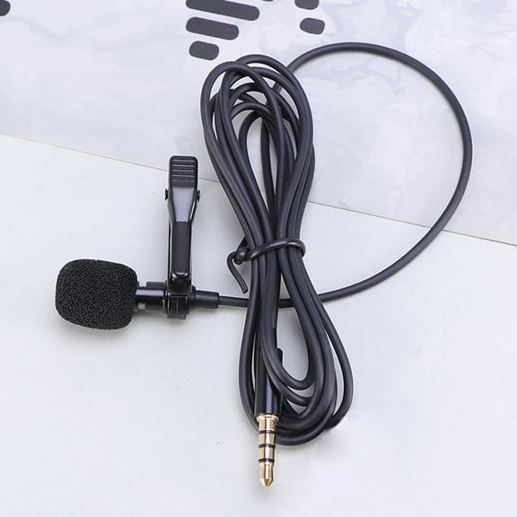 PENIKOKO Audio Recording Microphone Lavalier Microphone Black PU 1 Set 58.95X0.59X0.59 Inch